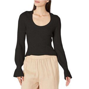 PAIGE Women's Virtue Scoop-Neck Sweater, Black, Size Small